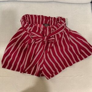 Iris Burgundy and White Striped Shorts